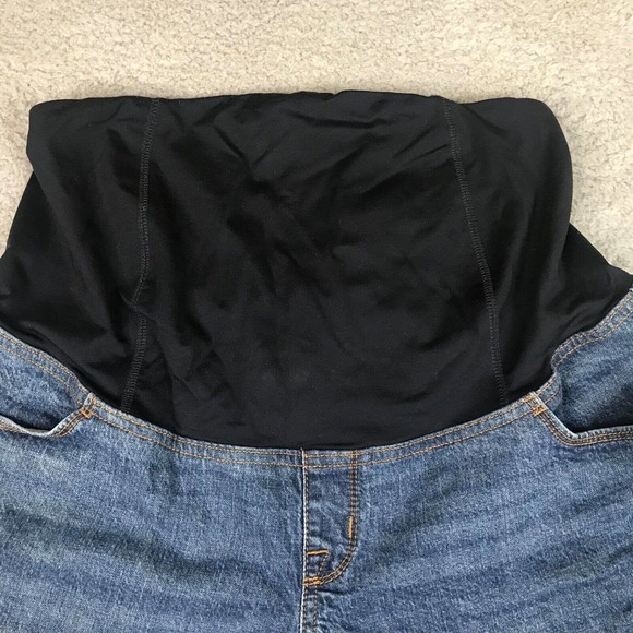 Isabel Maternity Shorts Women 12 Denim Midi Crossover Panel Comfort Support‎ - Picture 2 of 9